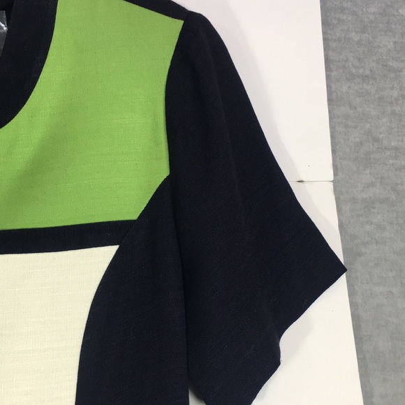 LIZ BAKER Career/Office Linen-Like Window Pane Design Short Sleeve Jacket - Picture 5 of 15